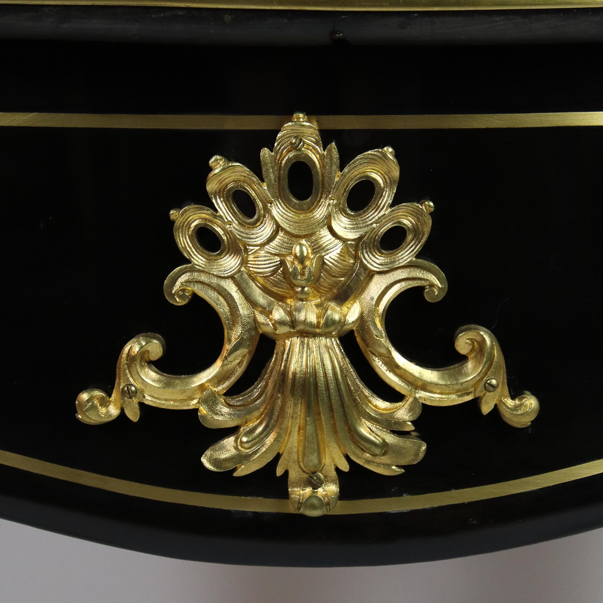 19th Century Régence Napoleon III Ebonized Desk/Bureau Plat Stamped Gros/Paris For Sale 4