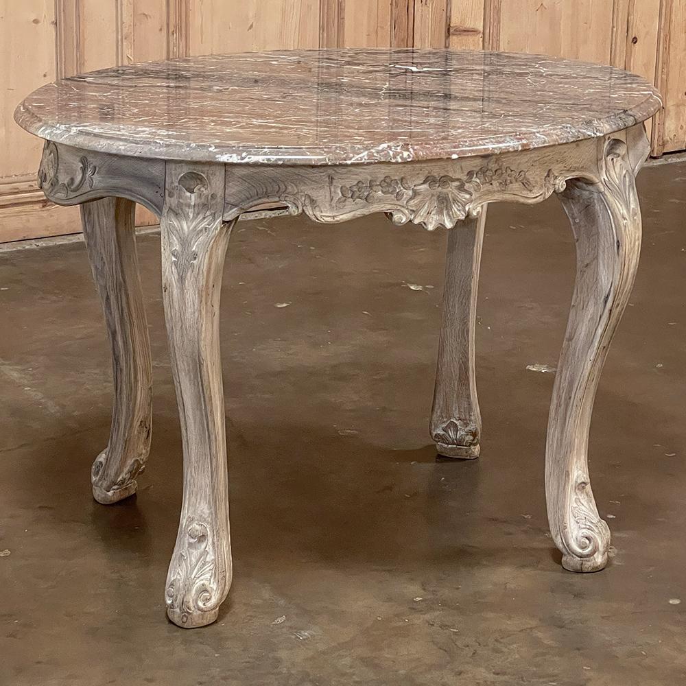 Régence 19th Century Regence Oval Marble-Top End Table from Mons