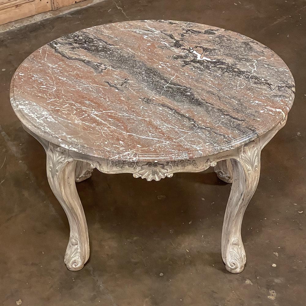 19th Century Regence Oval Marble-Top End Table from Mons In Good Condition In Dallas, TX