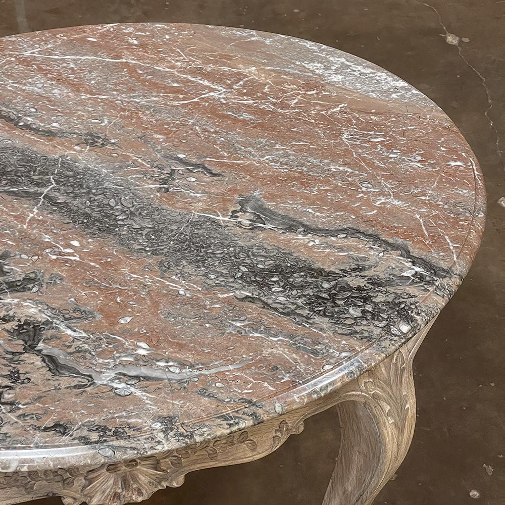 19th Century Regence Oval Marble-Top End Table from Mons 1