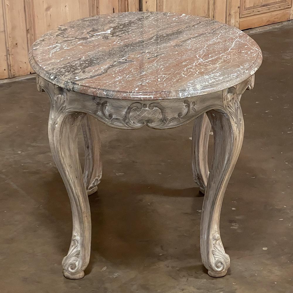 19th Century Regence Oval Marble-Top End Table from Mons 2