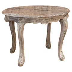 19th Century Regence Oval Marble-Top End Table from Mons