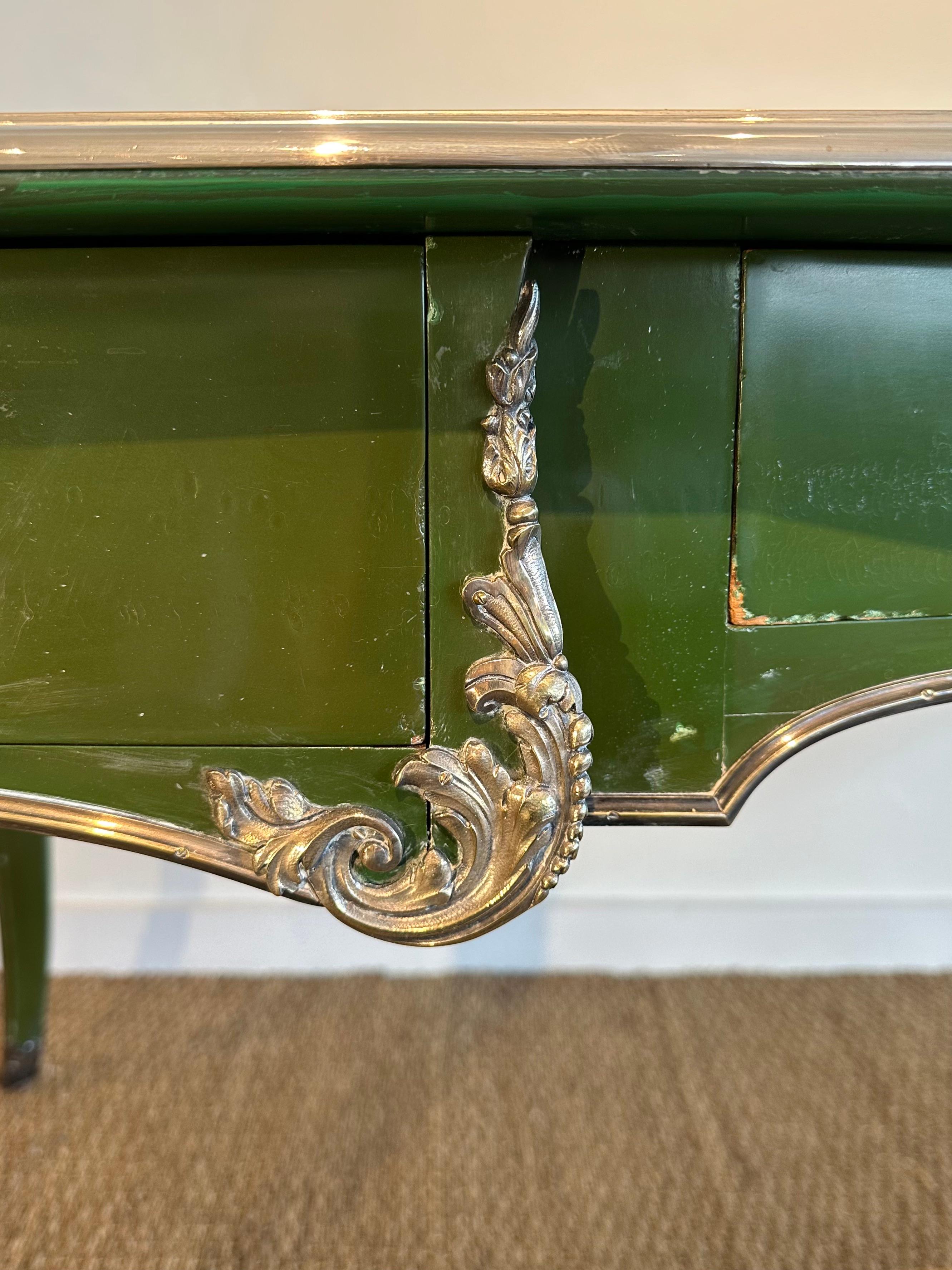 Silvered 19th CENTURY REGENCE STYLE BUREAU PLAT