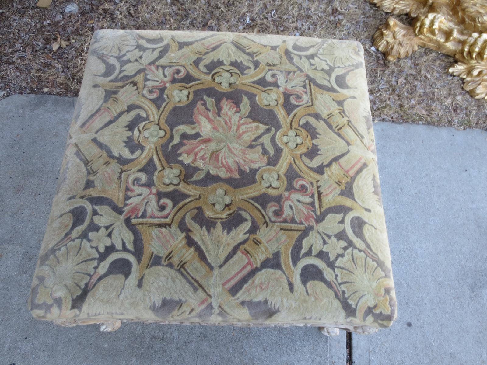19th Century Regence Style Custom Painted Stool / Bench / Tabouret In Good Condition In Atlanta, GA