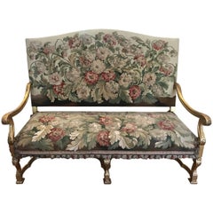 19th Century Regence Style Giltwood and Tapestry Settee