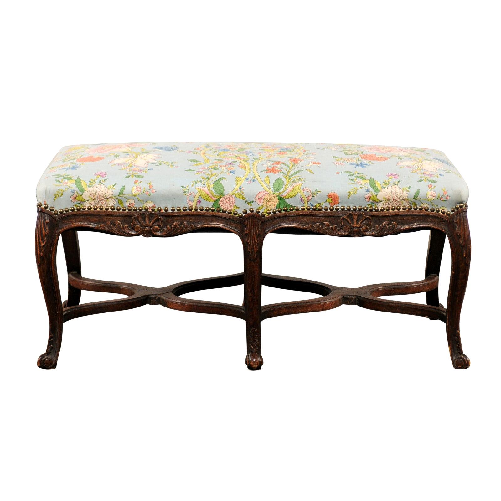 19th Century Regence Style Hand Carved French Bench