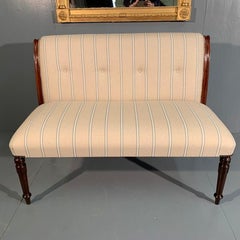 19th Century Regency 2-Seat Scroll Back Window Seat Newly Upholstered