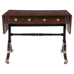 Antique 19th Century Regency Brass Inlaid Palisander Sofa Table