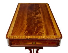 19th Century Regency brass inlaid writing desk