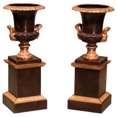 19th Century Regency Bronze and Ormolu Campana Urns