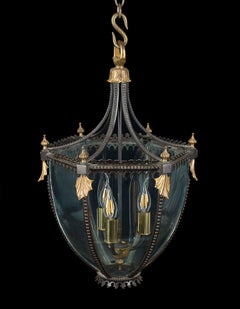 19th Century Regency Bronze Hall Lantern