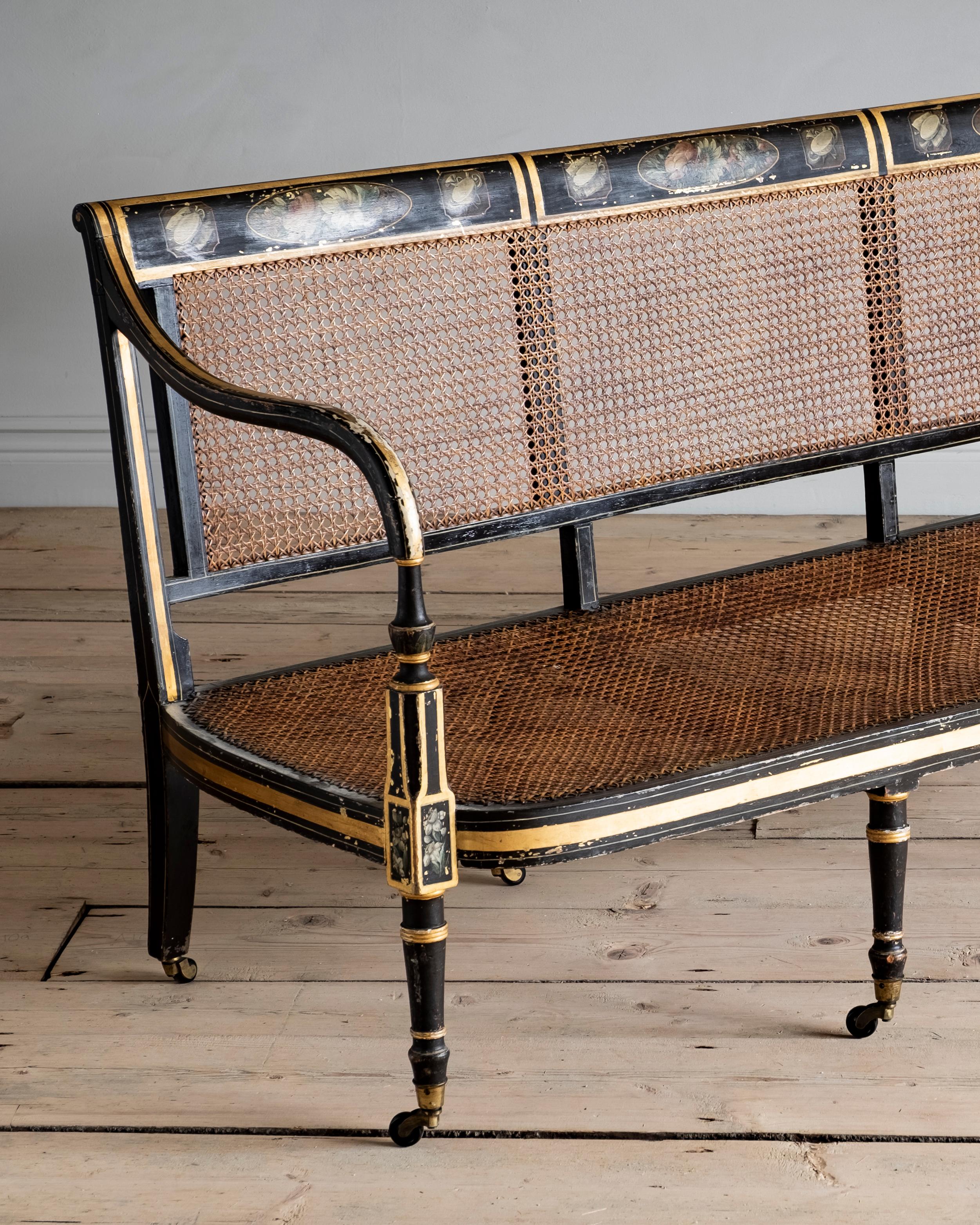 19th Century Regency Caned Sofa 4