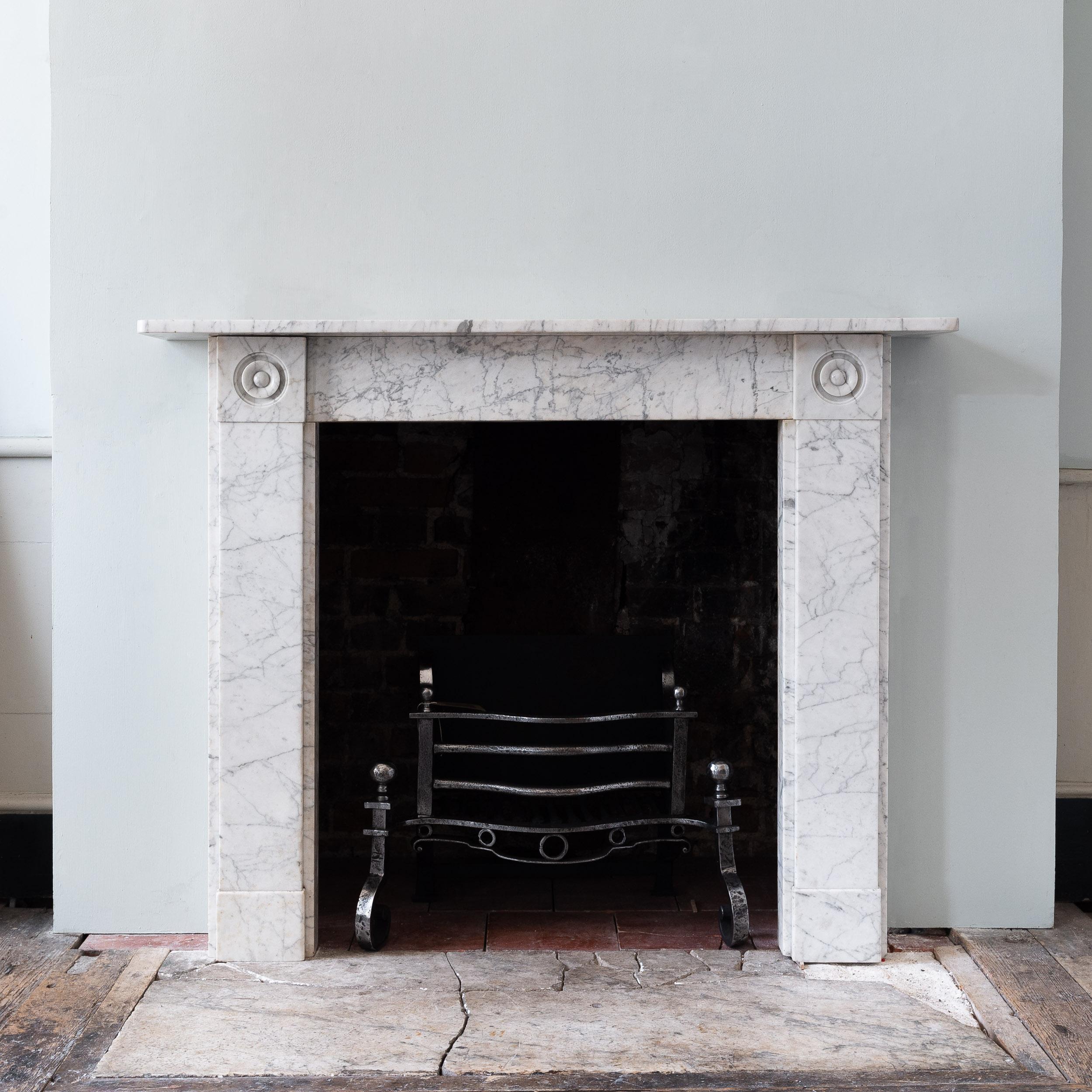19th Century Regency Carrara Marble Fireplace For Sale 9
