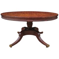 19th Century Regency Center Table Table Made Of Oak With Burr Oak Banding