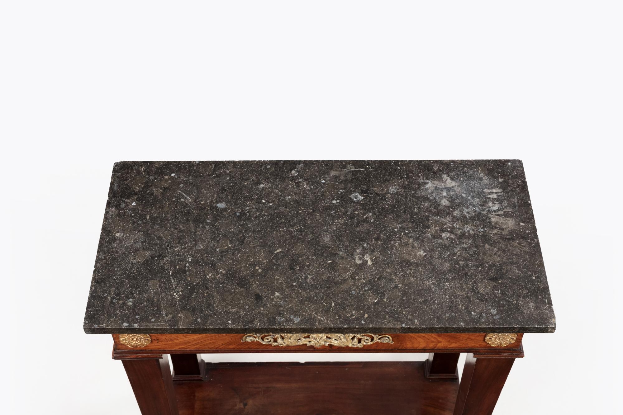 Gilt 19th Century Regency Console Table with Black Marble Top
