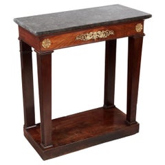 19th Century Regency Console Table with Black Marble Top