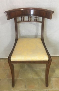 19th Century Regency Dining Chairs, Flame and Solid Mahogany Set of 6