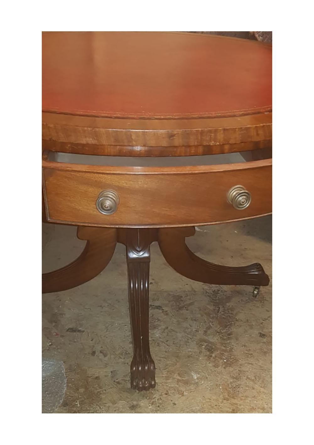 irlandais Table à tambour Regency du 19ème siècle en vente