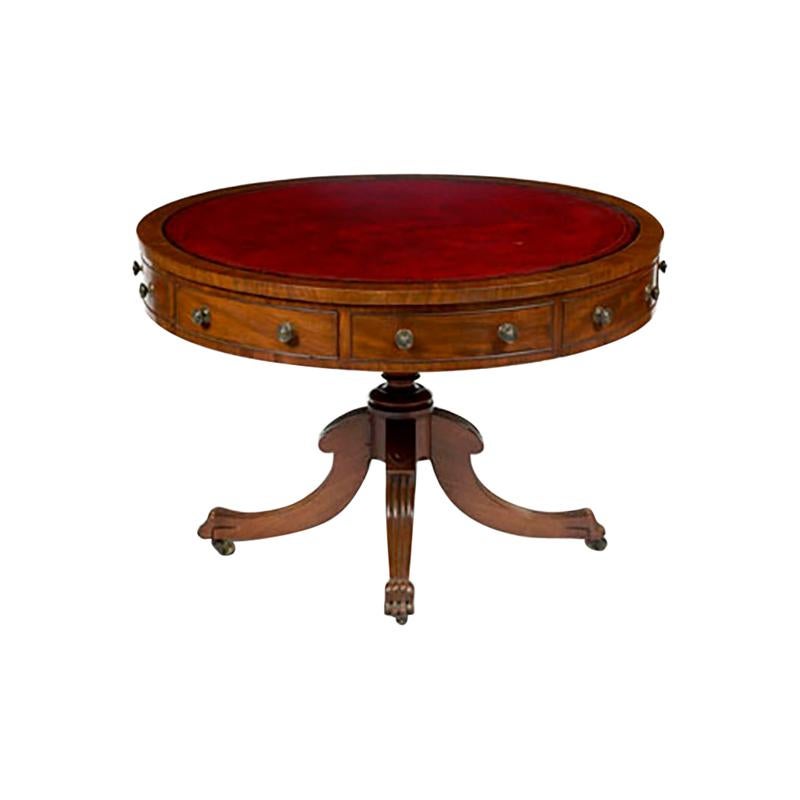 Table à tambour Regency du 19ème siècle en vente