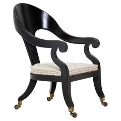 Ebonisierter Sessel im Regency-Stil des 19. Jahrhunderts
