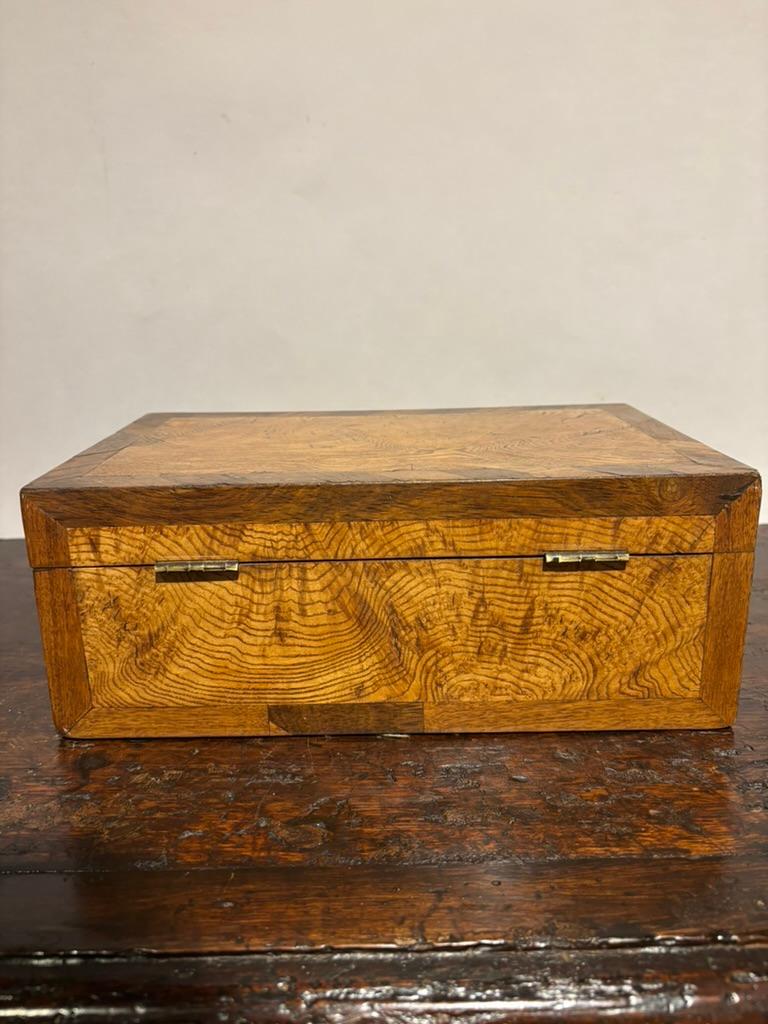 Scatola Regency del XIX secolo in legno di olmo e palissandro in vendita 1