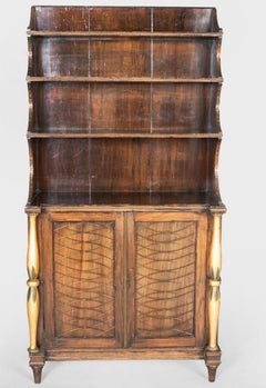 19th Century Regency Faux Grained and Parcel-Gilt Chiffonier/ Bookcase