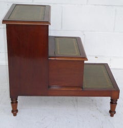 19th Century Regency Flame Mahogany Step Commode