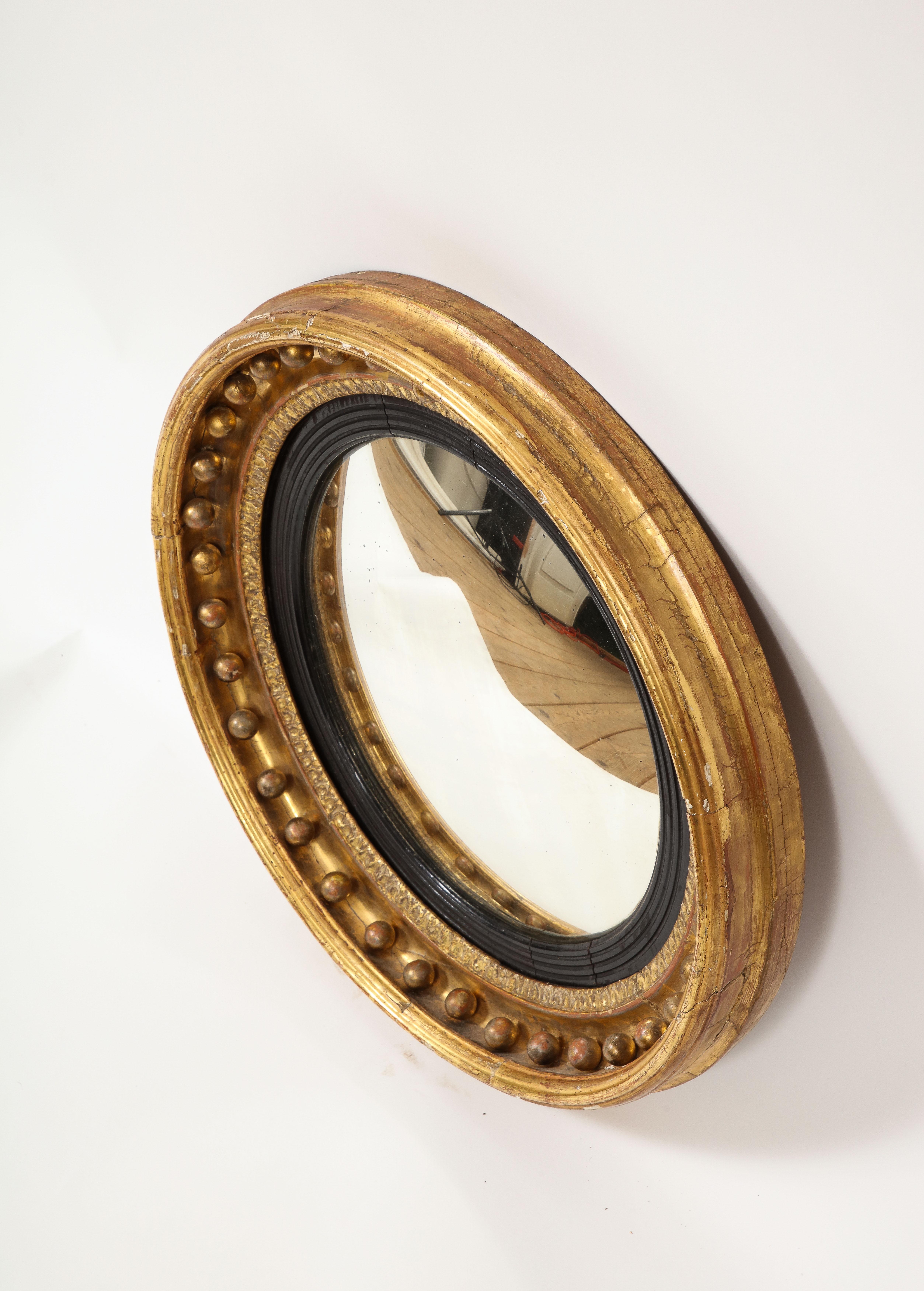 19th Century Regency Gilded Round Mirror 2