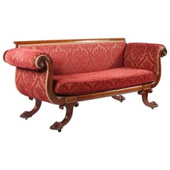 19. Jahrhundert Regency-Sofa aus vergoldetem Messing und Rosenholz