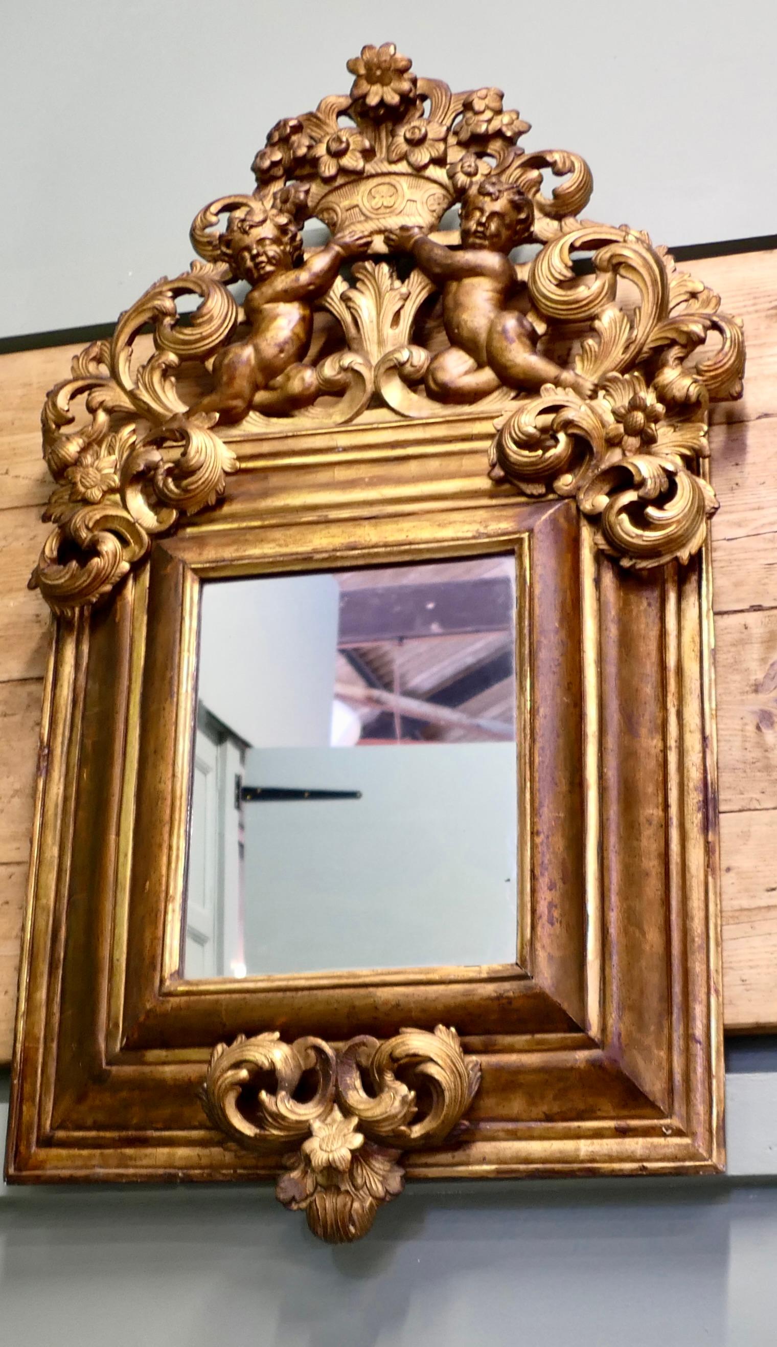 Early 19th Century 19th Century Regency Gilt Mirror This is a very impressive large carved mirror For Sale