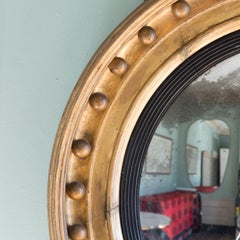 19th Century Regency Giltwood Convex Mirror