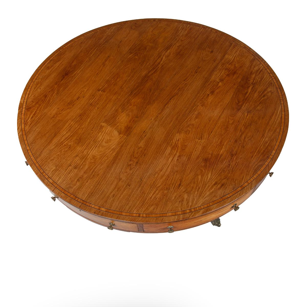 Mesa de tambor giratorio Huanghali del siglo XIX de la Regencia o mesa de alquiler en venta 10