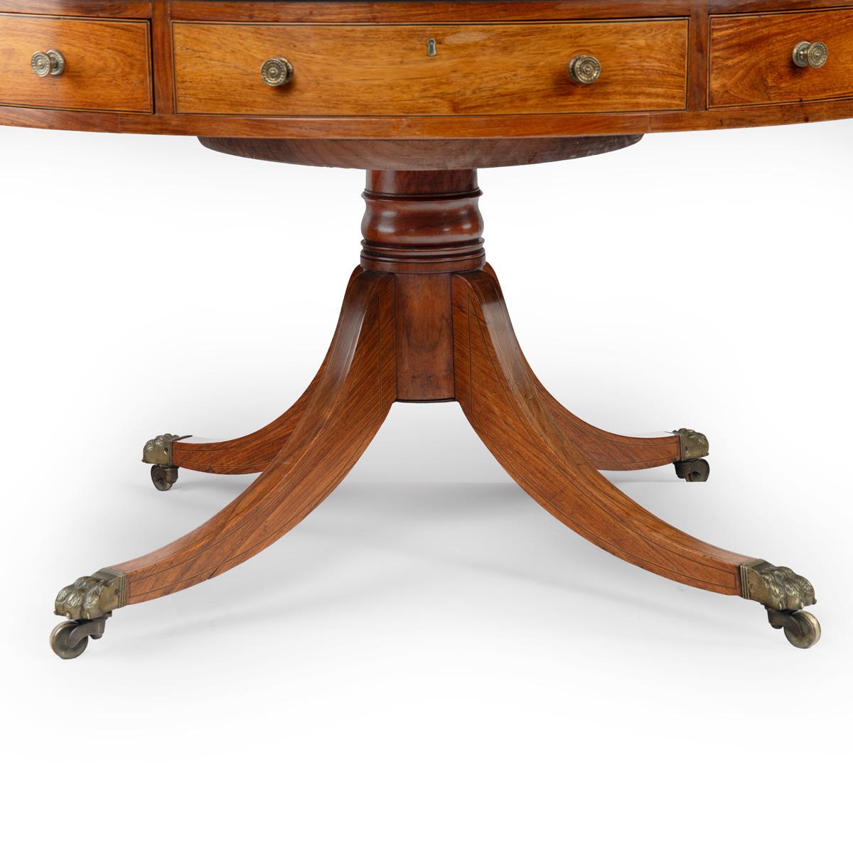 Mesa de tambor giratorio Huanghali del siglo XIX de la Regencia o mesa de alquiler en venta 2