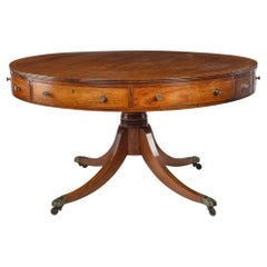 19th Century Regency Huanghali Revolving Drum Table or rent table