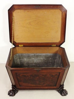 19th Century Regency Large Sized Flame Mahogany Wine Cooler