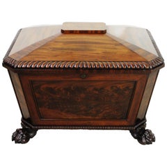 19th Century Regency Large Sized Flame Mahogany Wine Cooler