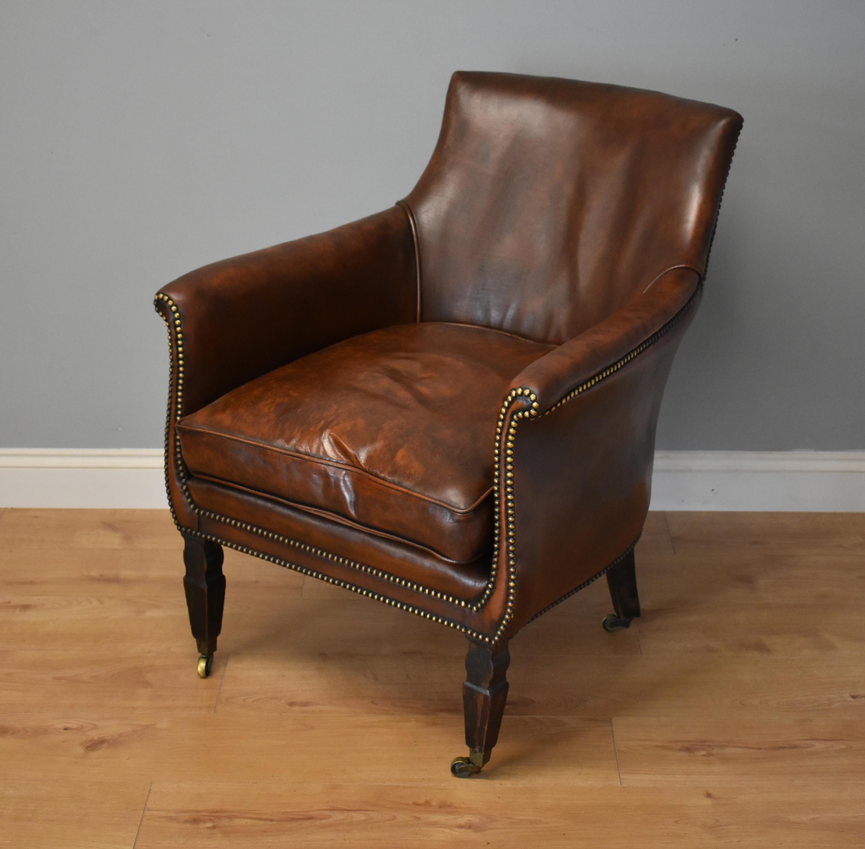 English 19th Century Regency Leather Armchair