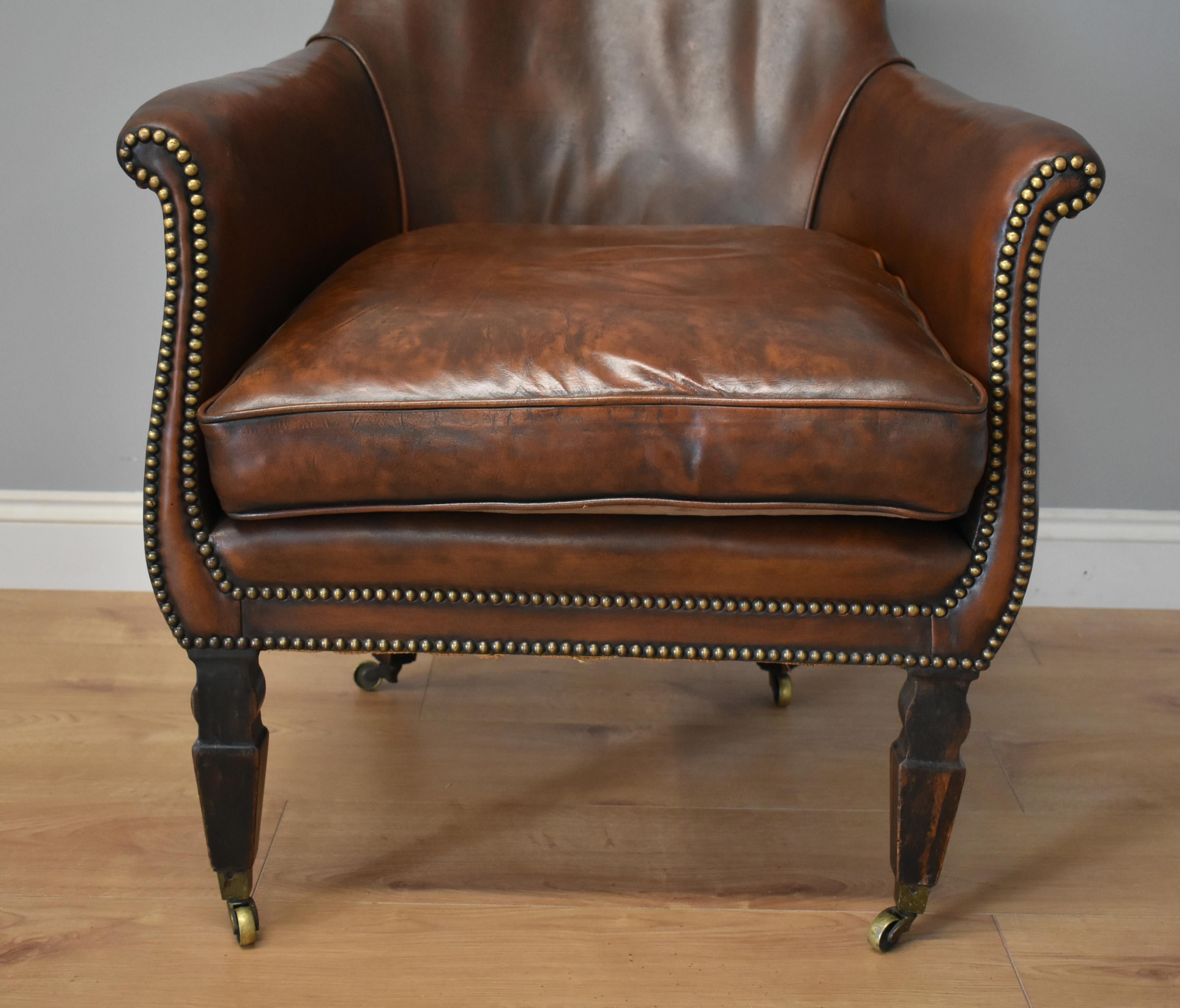 Dyed 19th Century Regency Leather Armchair