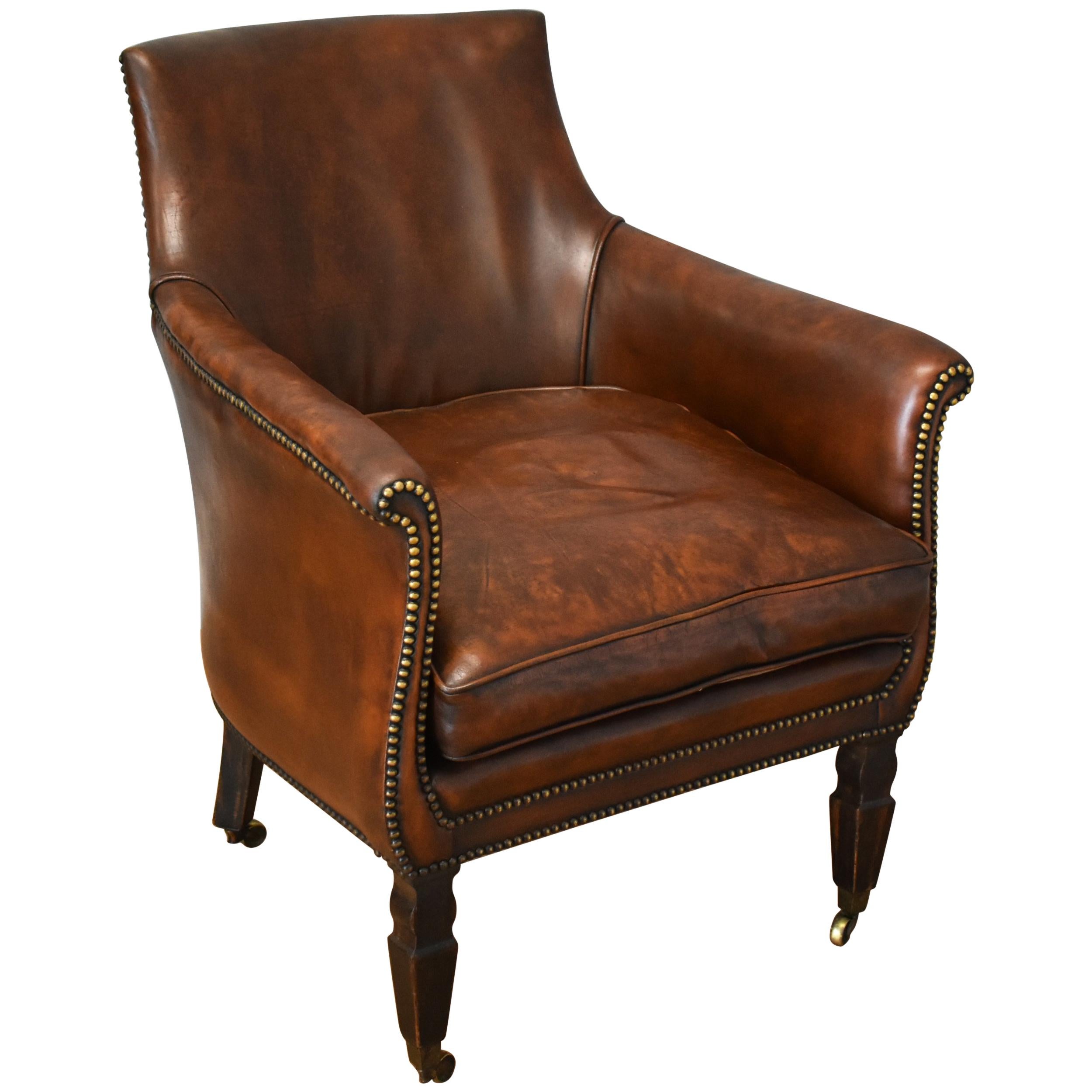19th Century Regency Leather Armchair