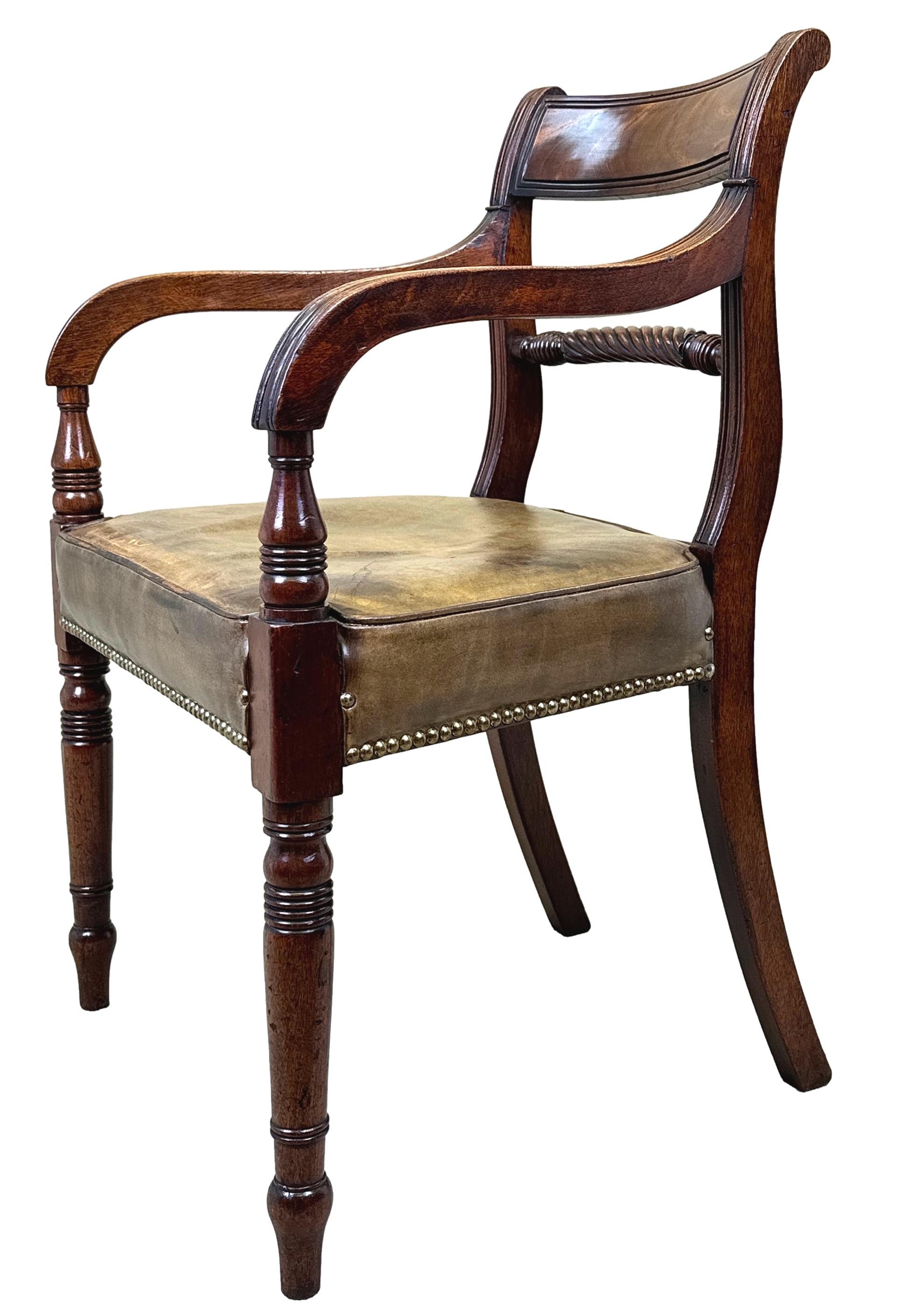 19th Century Regency Mahogany Armchair In Good Condition In Bedfordshire, GB