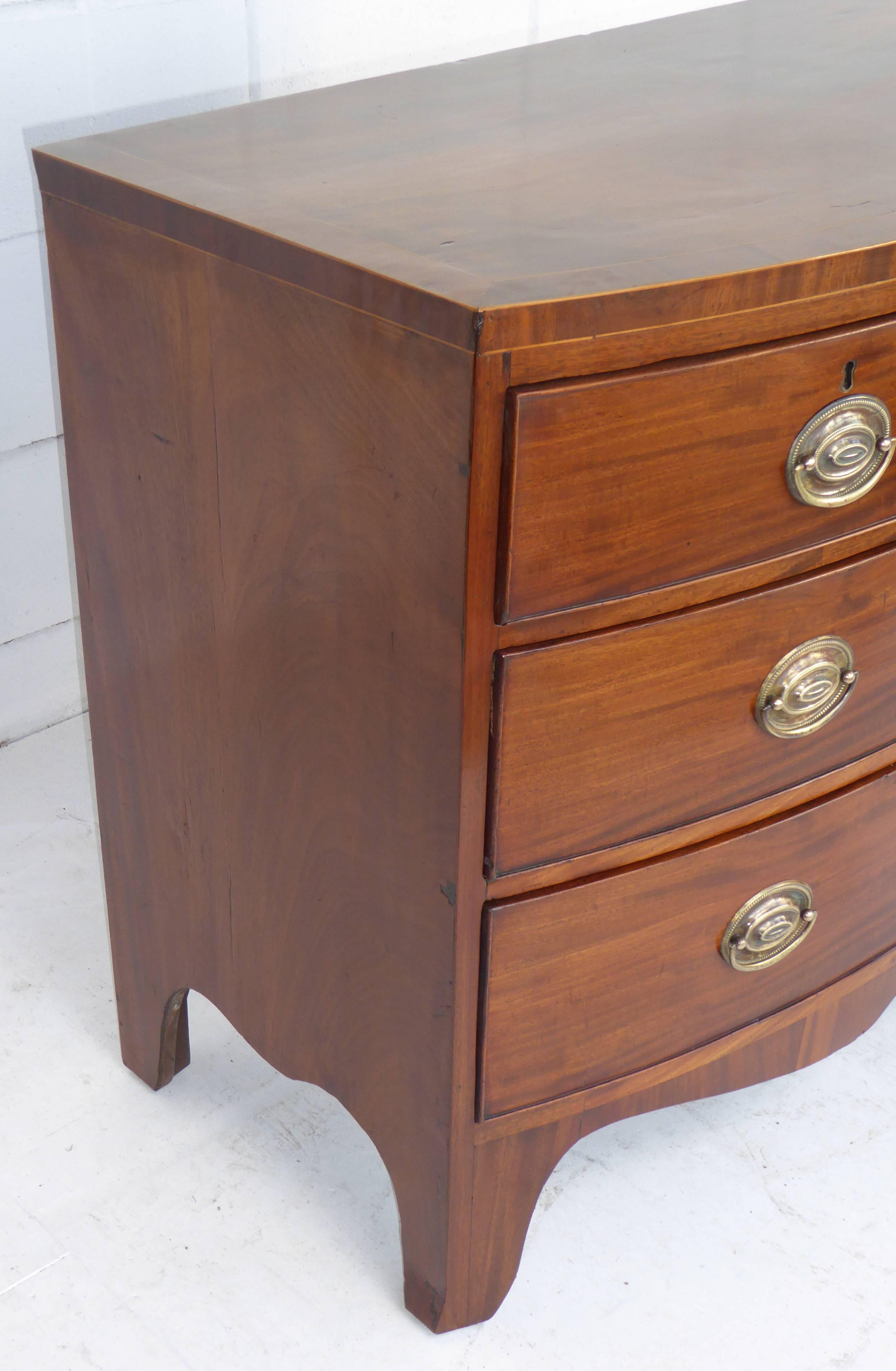 19th Century Regency Mahogany Bow Front Chest of Drawers In Excellent Condition In Chelmsford, Essex