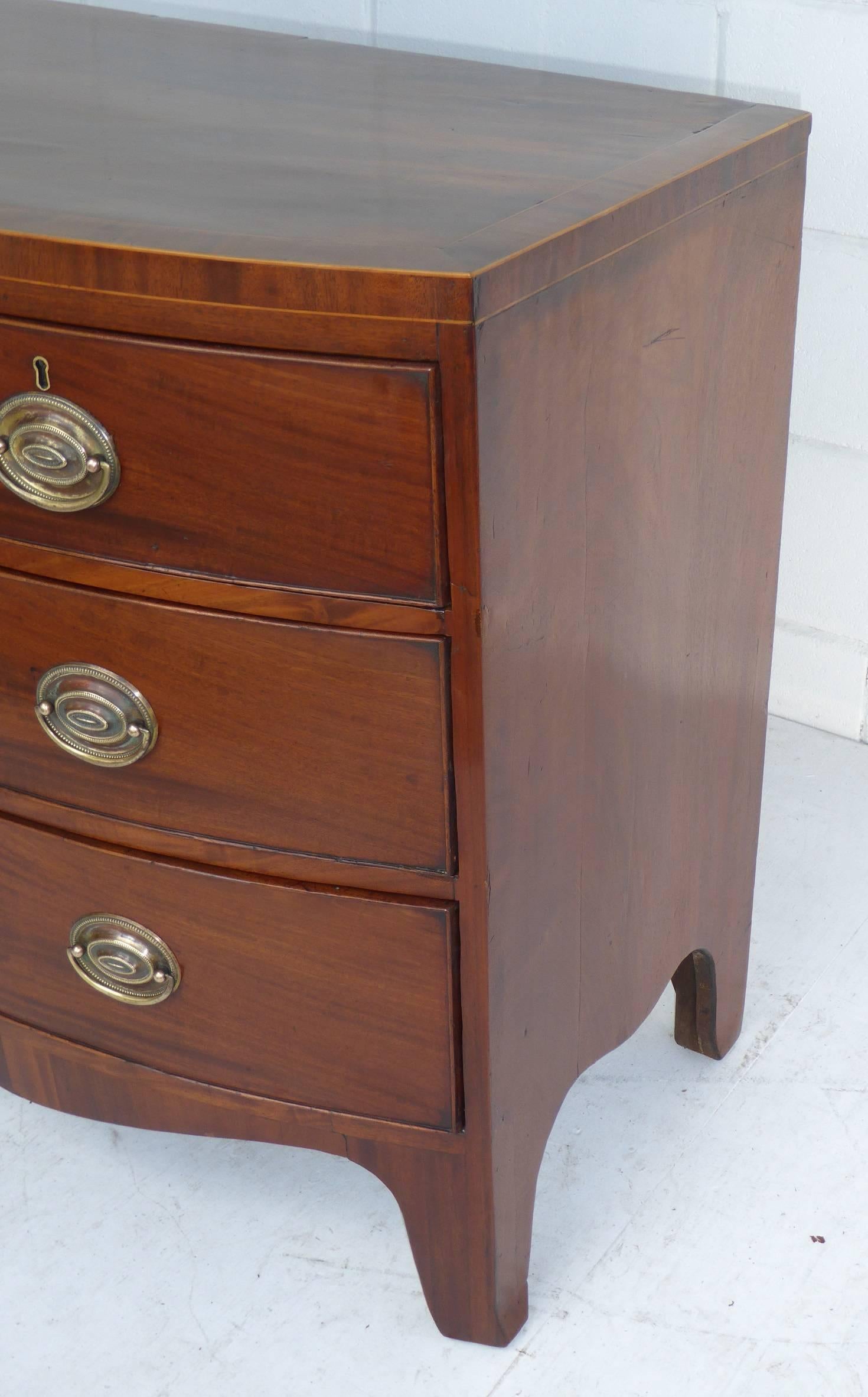 19th Century Regency Mahogany Bow Front Chest of Drawers 1
