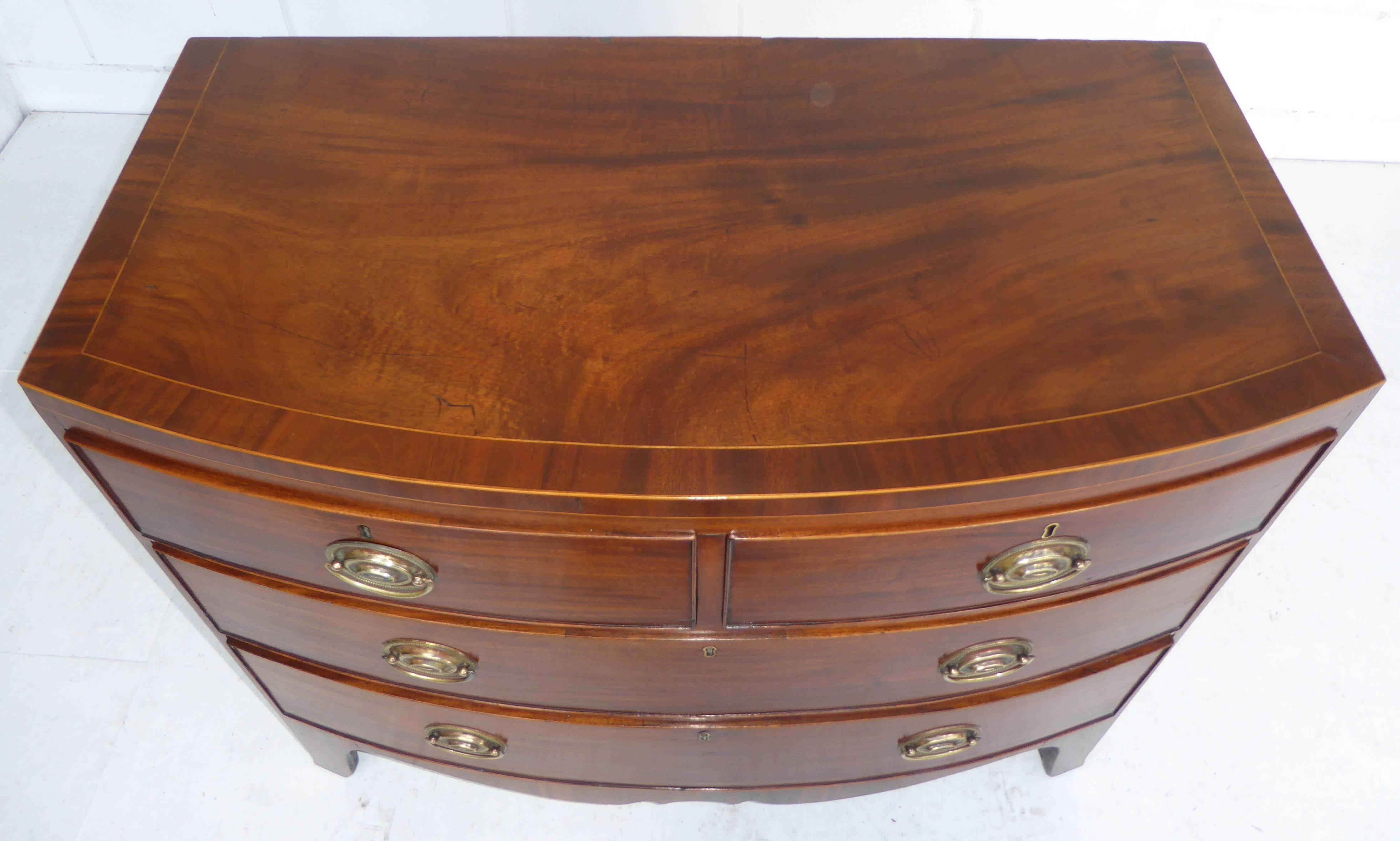 19th Century Regency Mahogany Bow Front Chest of Drawers 2