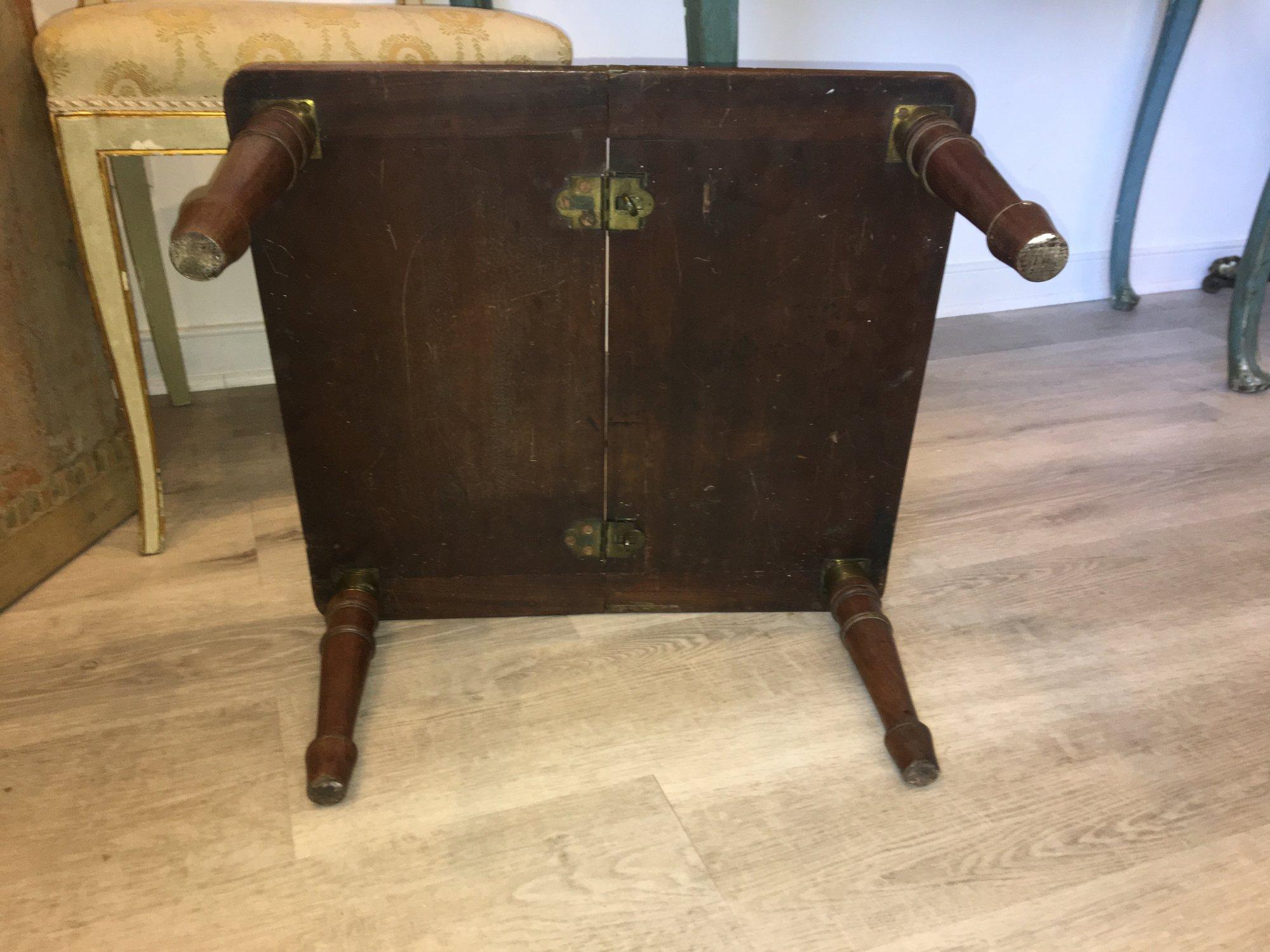 19th Century Regency Mahogany Campaign Low Table In Good Condition In Doylestown, PA
