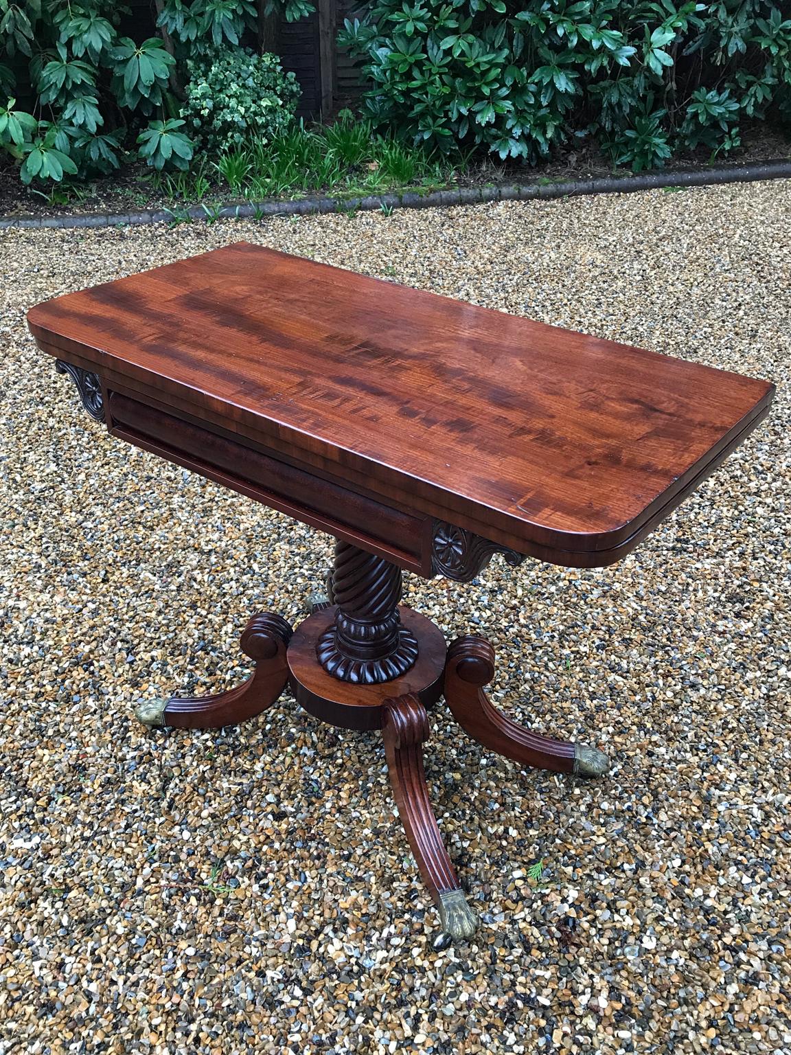 British 19th Century Regency Mahogany Card Table For Sale