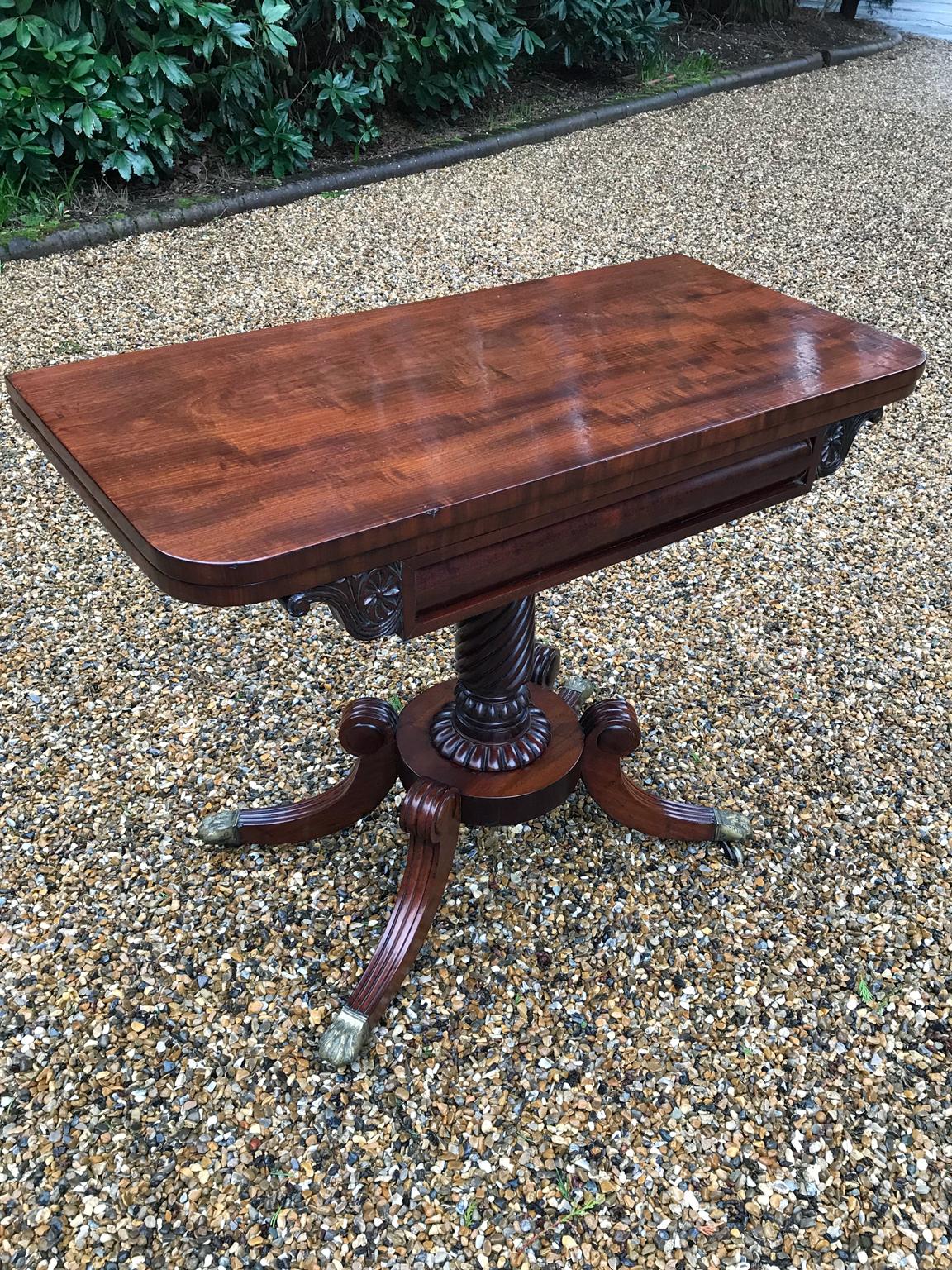 Hand-Crafted 19th Century Regency Mahogany Card Table For Sale