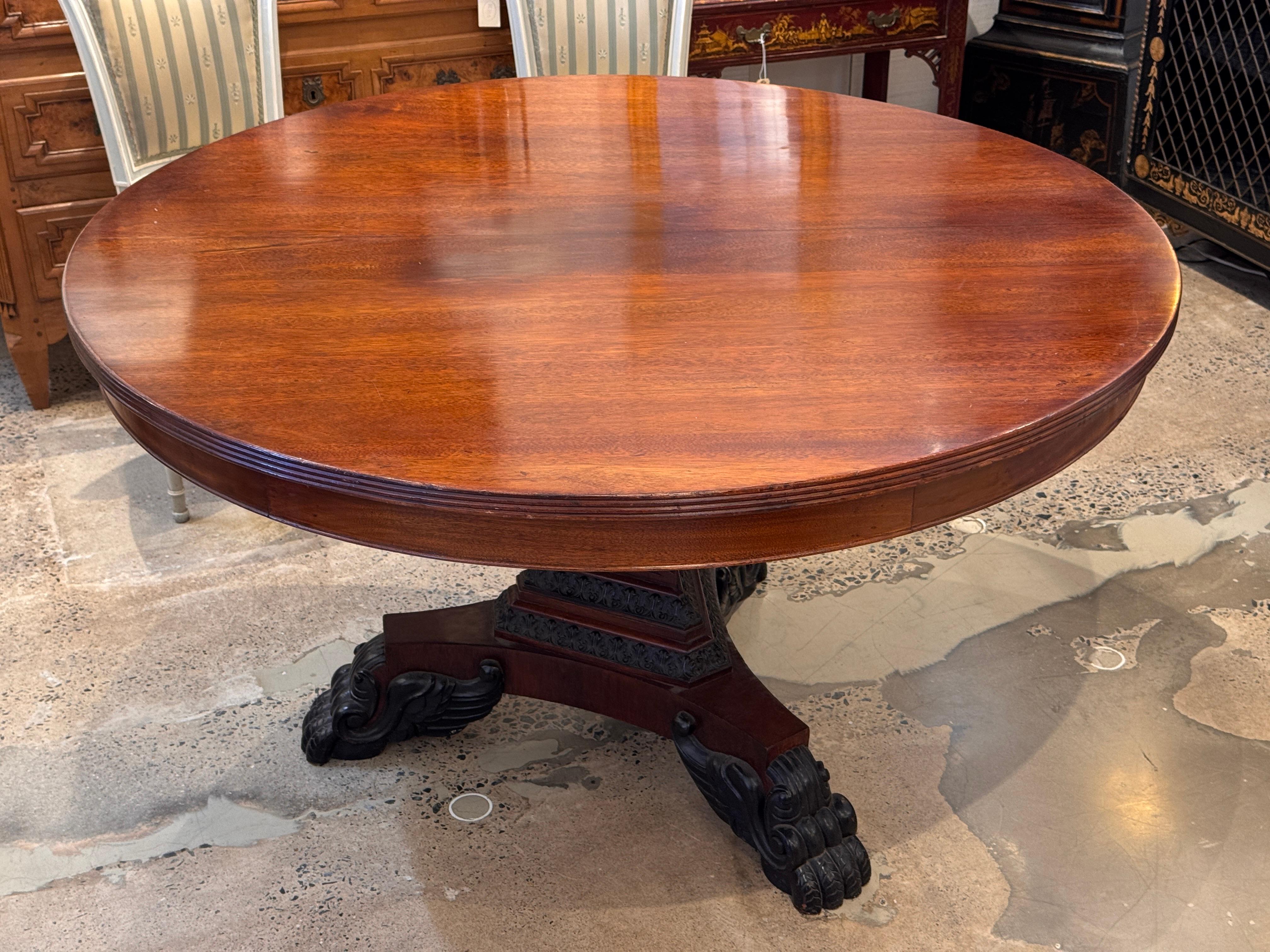 19th Century Regency Mahogany Center Table For Sale 1