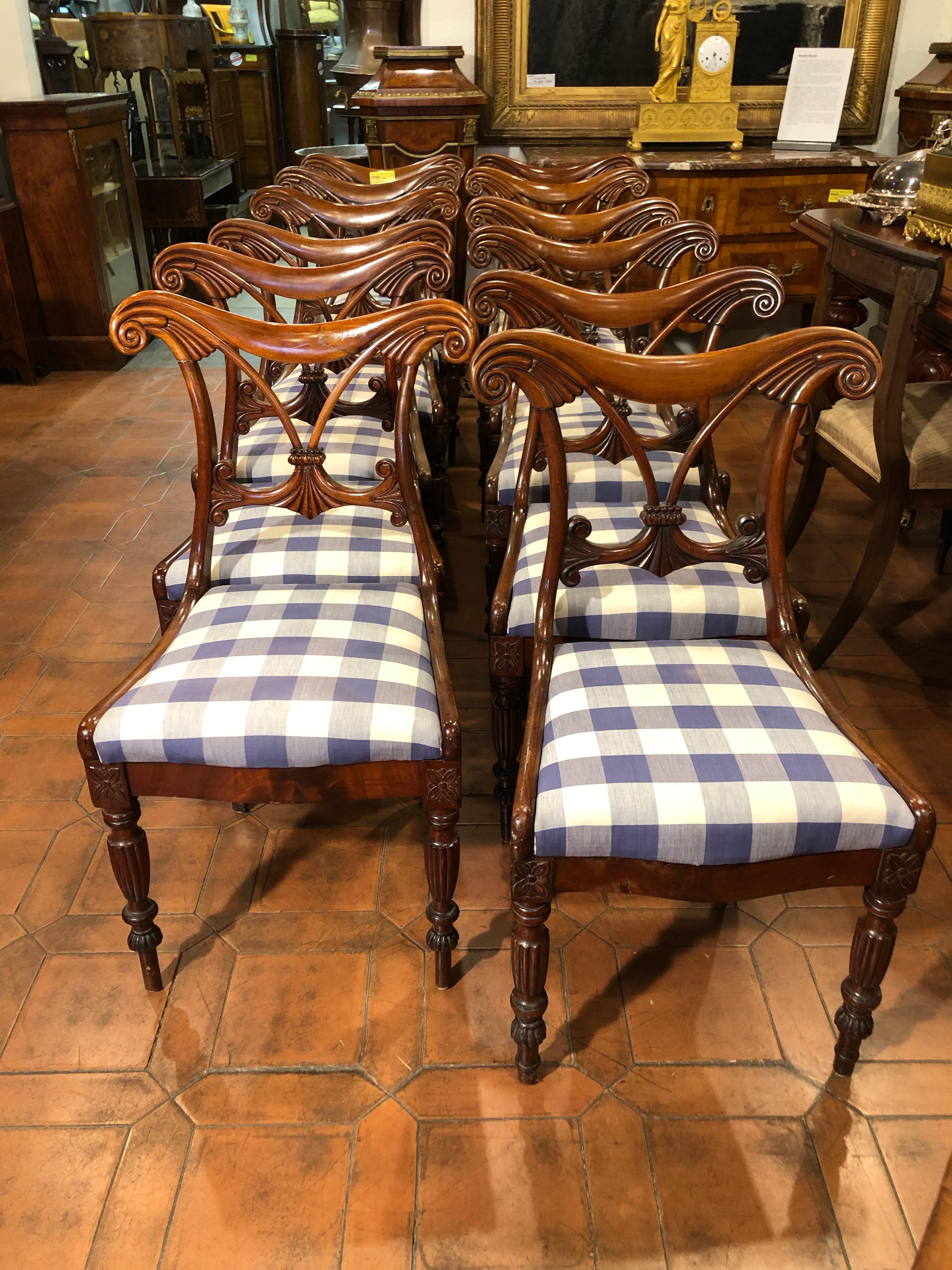 English 19th Century Regency Mahogany Chairs