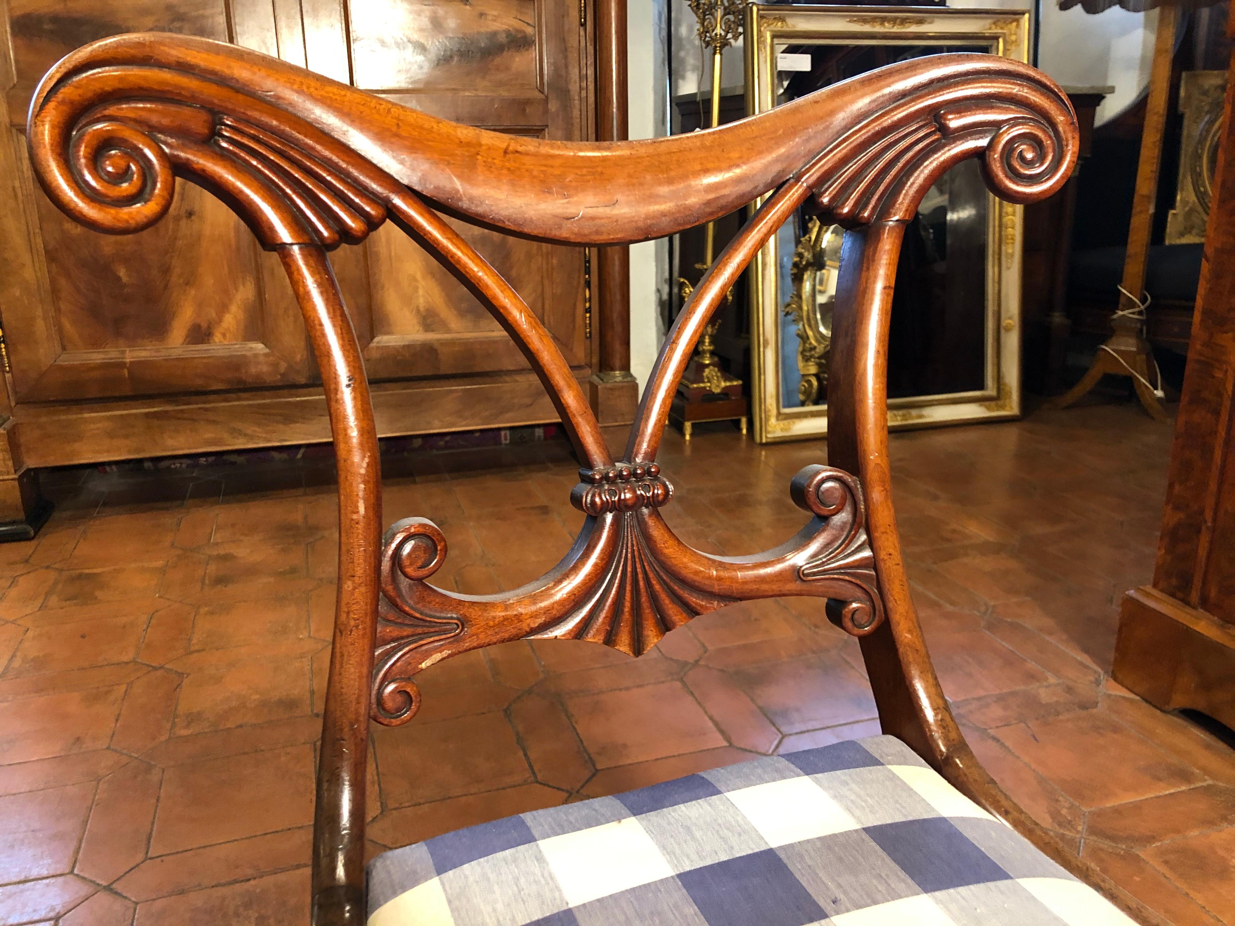 19th Century Regency Mahogany Chairs In Fair Condition In Roma, RM