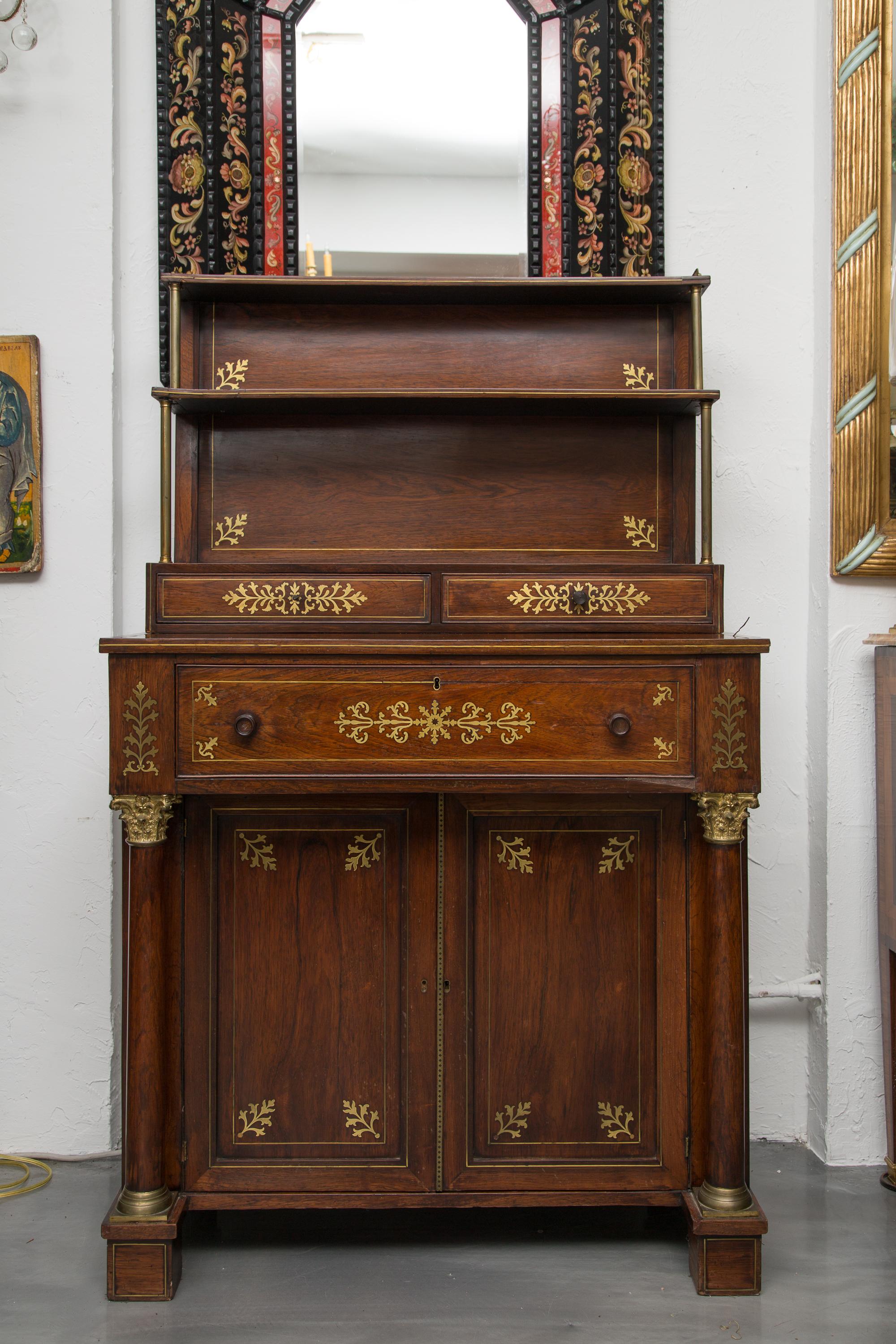 19th Century Regency Mahogany Chiffonier Secretaire For Sale 1